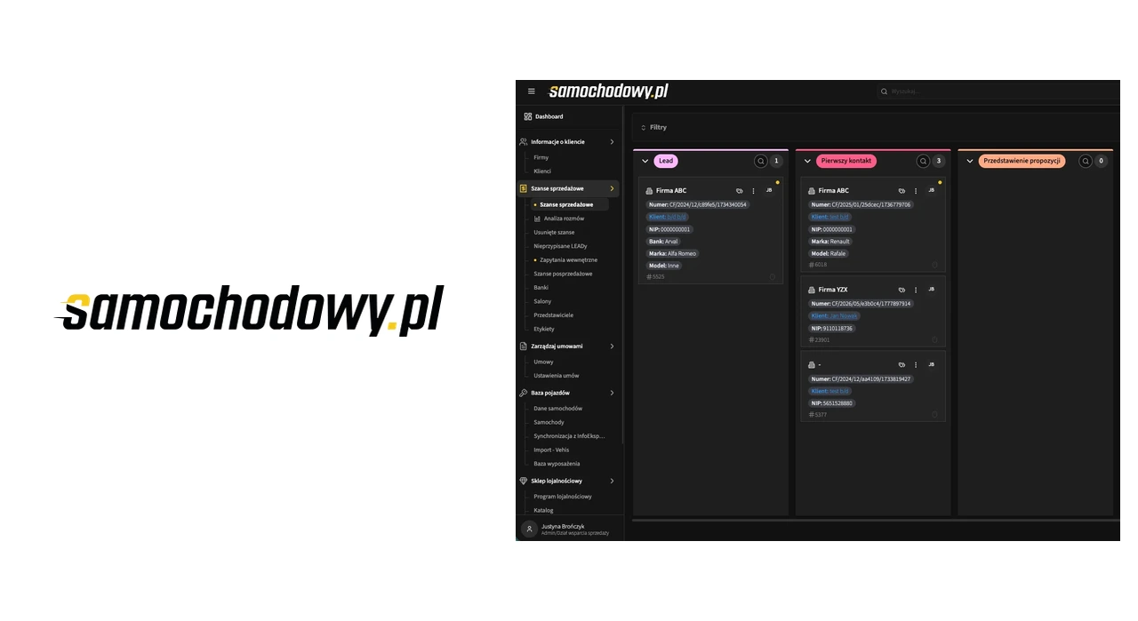 Dedykowany CRM dla serwisu sprzedaży i leasingu samochodów